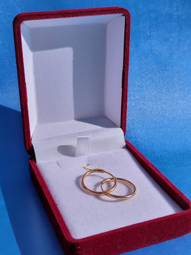 Imagen 6 de 8 de Aros Argollas Tubo Oro 18 Kilates