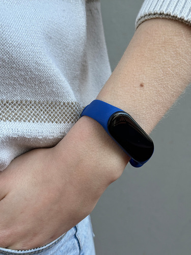 Malla Siliconada Para Xiaomi Mi Band 5 / 6 / 7 Smartwatch Azul Medio