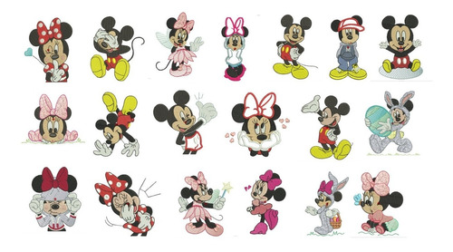 19 Diseño Matrices P/ Maquinas Bordadora Minnie Mickey Mouse