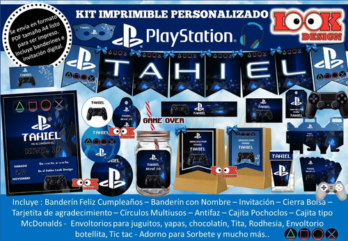 Kit Imprimible Candy Bar Playstation Gamer Ps Personalizado