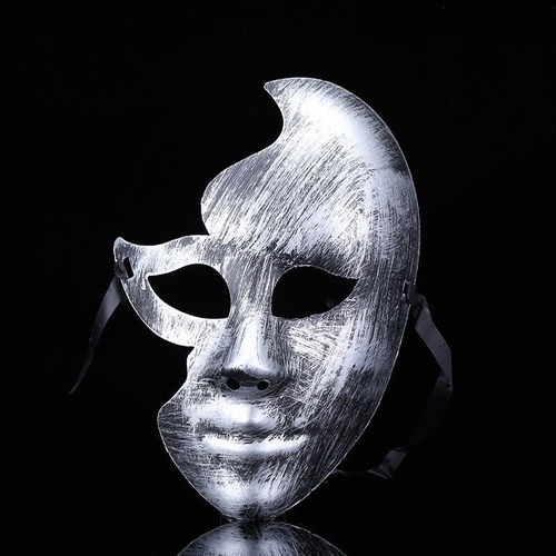 Máscara Veneciana Plateada/dorada Para Fiesta De Carnaval