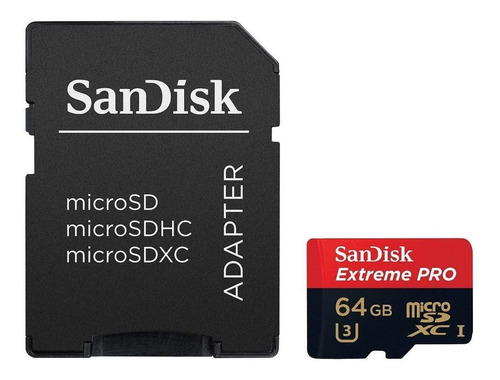 Imagen 2 de 6 de Tarjeta de memoria SanDisk SDSQXCG-064G-GN6MA Extreme Pro con adaptador SD 64GB