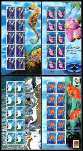 Tema Europa - El Agua - Gibraltar 2001 - Planchas Mint