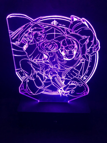 Luminária Led 3d, Edward Elric E Alphonse, 16 Cores Controle