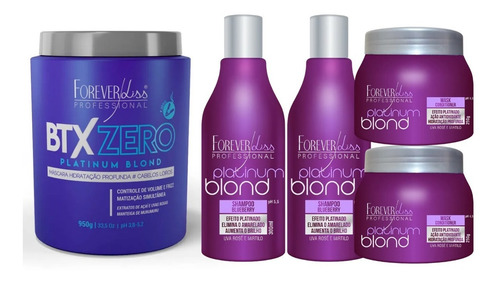 Forever Liss Kit Cabelos Loiros 4blond + Btx Zero Formol 950