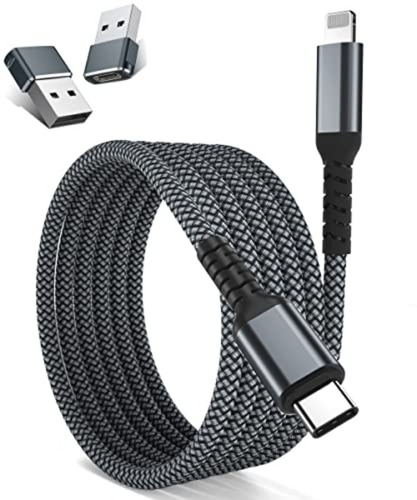 Cable Carga Rápida 30w 2mt Para iPhone 11 A 14 + Adaptador