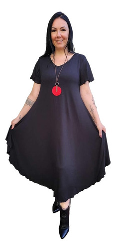 Vestido Roupas Femininas Plus Size Feminino Soltinho Longo