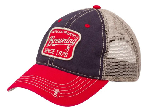 Gorra Browning Trenton Malla Rojo Velcro Ajustable 