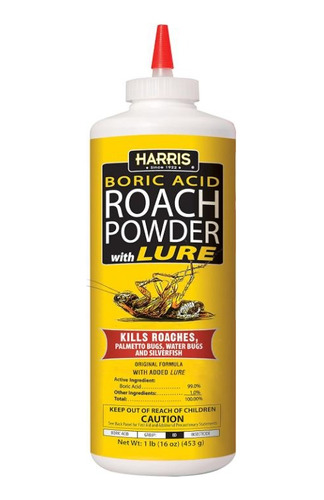 Harris Ácido Bórico Roach Polvo 16 Oz Elimina Cucarachas