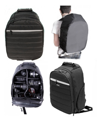 Mochila Fotográfica Kirby Large Con Capa Para Lluvia + Envío