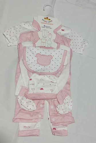 Conjunto Ropa De Bebes, Ajuar De 8 Piezas 3 Colores, Rn