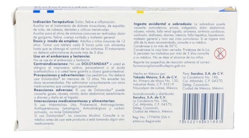 Dolotandax 275 Mg / 300 Mg Caja Con 12 Tabletas