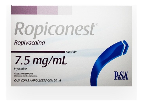 Ropivacaina 7.5 Mg/ml C/5pz Ropiconest Sabor Sin sabor