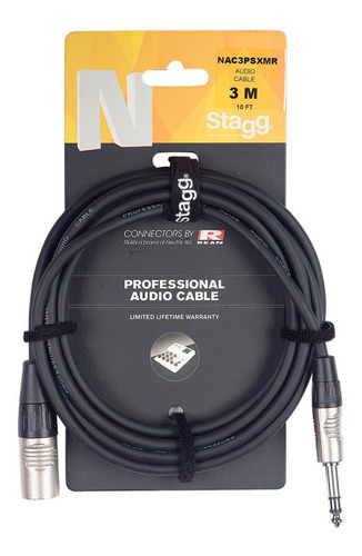 Cable Stagg Nac3psxmr Canon Macho Plug Macho Stereo 3 Metros