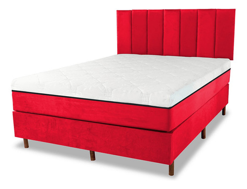 Cama Box + Colchão Magnético Infra Vermelho Queen + Cabeceir