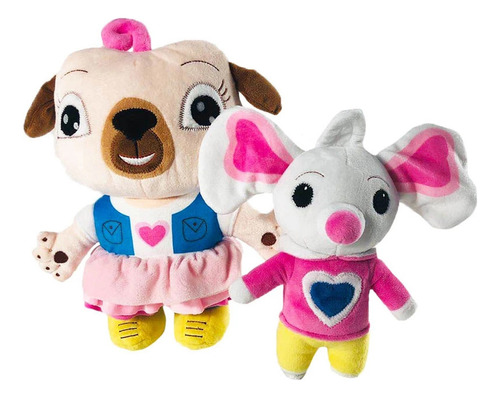 2 Piezas De Dibujos Animados De Animales De Peluche Pug Dog