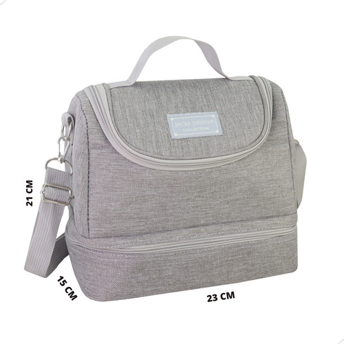 Bolsa Térmica Marmita Lancheira Com 2 Compartimentos E Alça