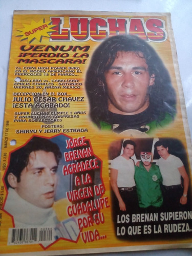 Revista Super Luchas 1998 Venum Sin Máscara Gemelos Brenan
