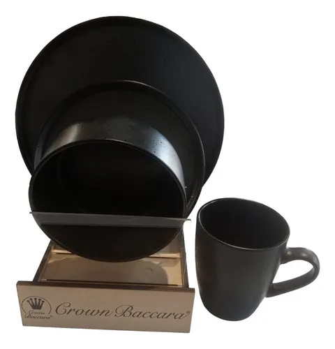 comprar Vajilla Redonda De Cerámica 16pz Piedra Sensor Crown Baccara