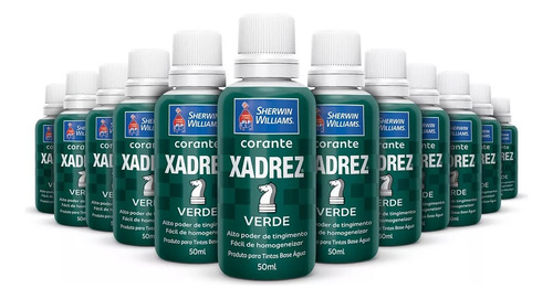 Kit 12 Unidades Corante Xadrez 50ml Cores Cor Verde