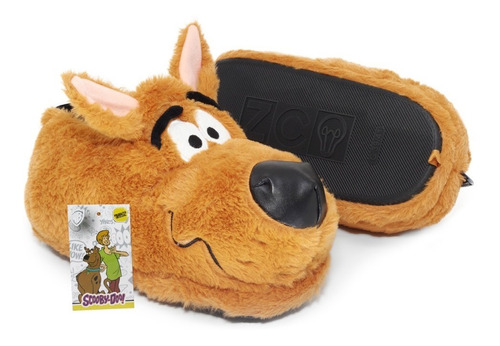 Pantufa Pelúcia 3d Scooby Doo - Solado Borracha - Original