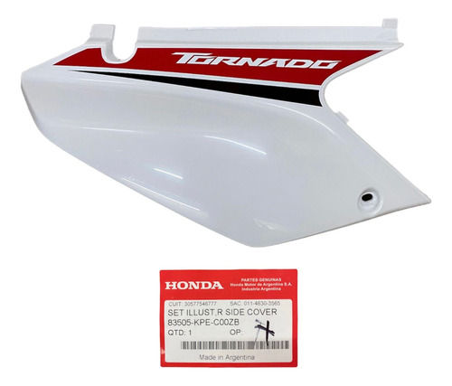 Cacha Bajo Asiento Derecha Blanca Original Honda Tornado