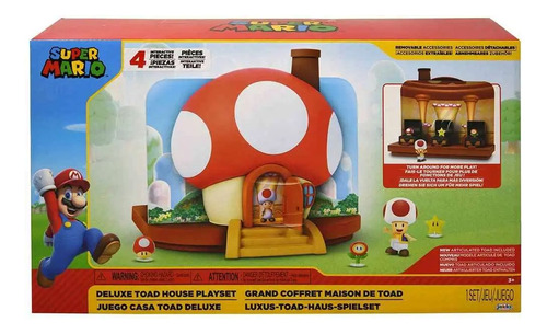 Super Mario - Juego Casa Toad Deluxe - 4 Piezas Interactivas
