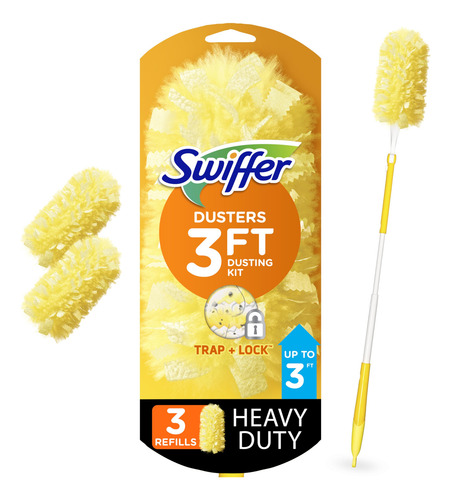 Kit Swiffer 360 Dusters Con Mango Extensible Y 3 Recambios
