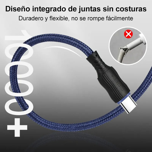 Hu Cable Tipo C Carga Rapida Cable Usb Datos Transfer 5v 3a