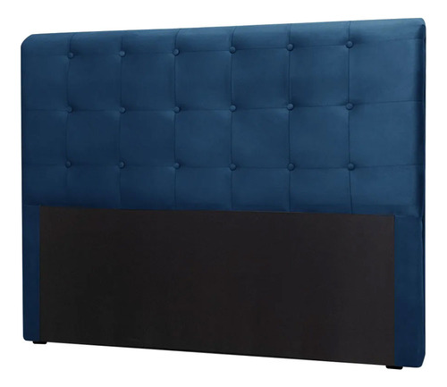 Cabeceira Cama Box Quarto Casal Paola 1,40 Veludo Cor Azul