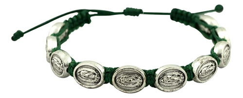 Pulsera Tejida De Nuestra Señora De Guadalupe | Cordón Verde