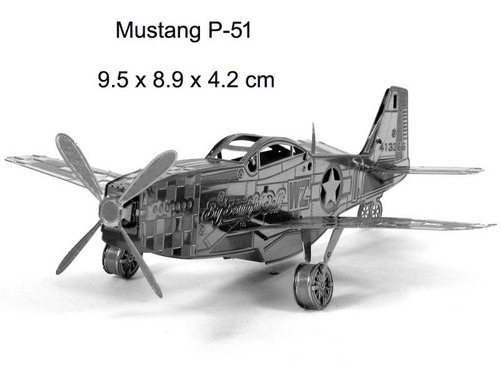 Mini Rompecabezas De Metal 3d Avión Guerra Mustang P51