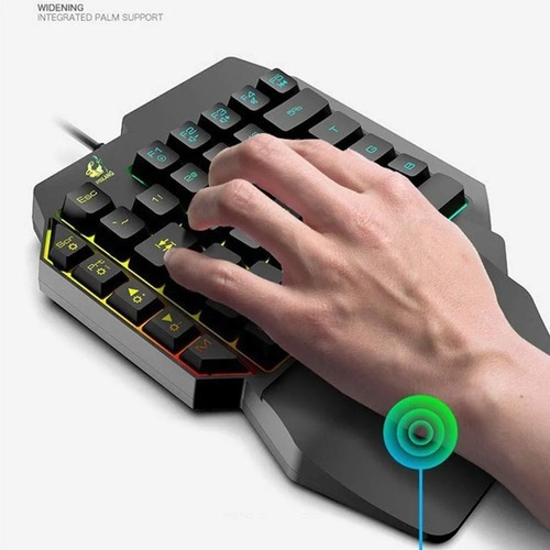 Imagen 3 de 5 de Teclado Gamer Una Mano Usb Mini Keyboard Con Luces Rgb