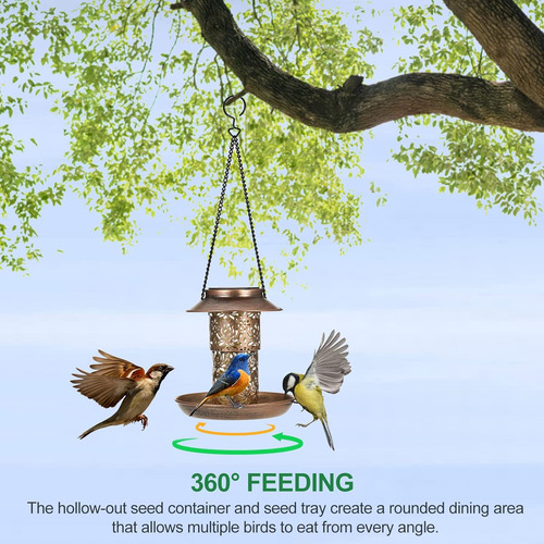 Alimentador Solar Para Pájaros Al Aire Libre, Linterna De Ja