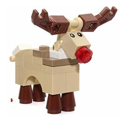 Minifigura Navideña De Lego Con Forma De Reno Rudolph