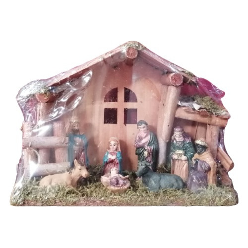 Pesebre Navideño Tipo Casa Ventana 15cm De Alto