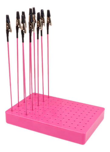 10x Pintor Soporte Base Set Modelado Rosa Y 10 Clips