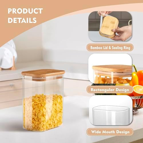 Contenedor Rectangular De Vidrio De 37 Oz Con Tapa Hermética
