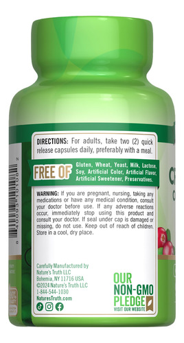 Nature's Truth Arándano 30000mg Y Vitamina C 90 Cápsulas