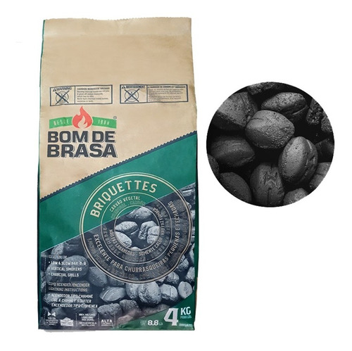 Briquetas De Carbón Vegetal 4kg Bom De Brasa Calidad Premium
