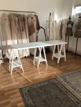 Comprar Escritorio 1,80x50 Y 78 De Alto Con 3 Caballetes Todo Blanco