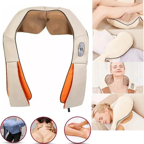 Imagen 2 de 2 de Masajeador Cervical 8 Rodillos Y Calor Relajante Anti Stress