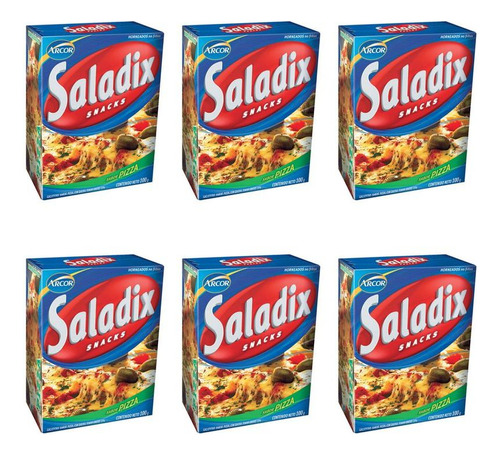 Pack X6 Galletitas Saladix Pizza Horneados Snacks 100g 