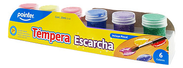 Tempera Escarchada + Pincel X 6 Colores Pointer