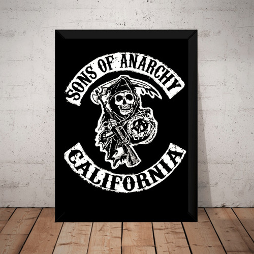 Quadro Serie Sons Of Anarchy Logo Poster Com Moldura