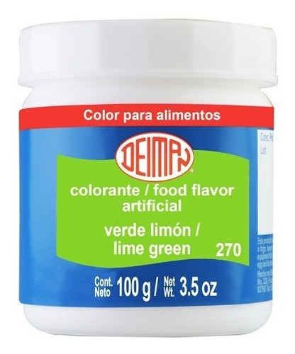 Colorantes En Polvo Verde Limón (270) 100g Marca Deiman