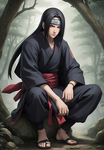 Poster En Tela Tipo Pendon Itachi Uchiha