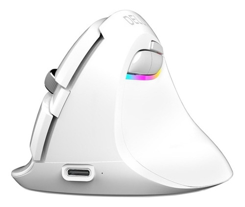 Imagen 1 de 2 de Mouse vertical recargable Delux M618 Mini white