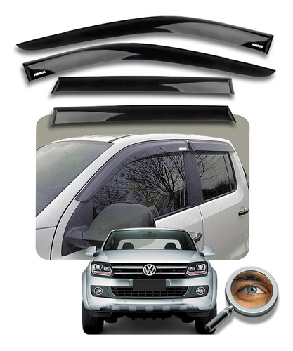 Amarok Kit 4 Deflectores Importados Con Logo Tuningchrome