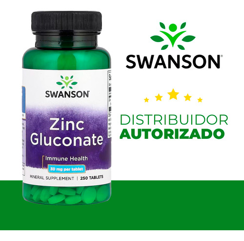 Gluconato De Zinco 30mg Swanson 250 Tablets Importado
